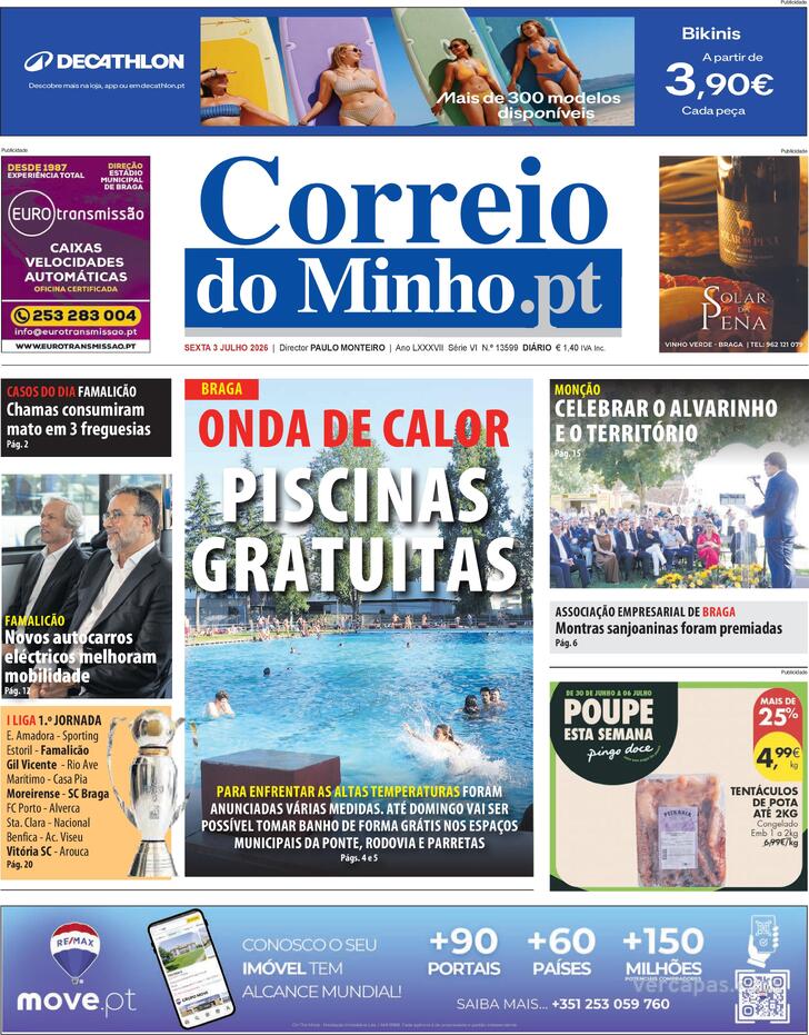 Capa Correio do Minho - 2026-07-03