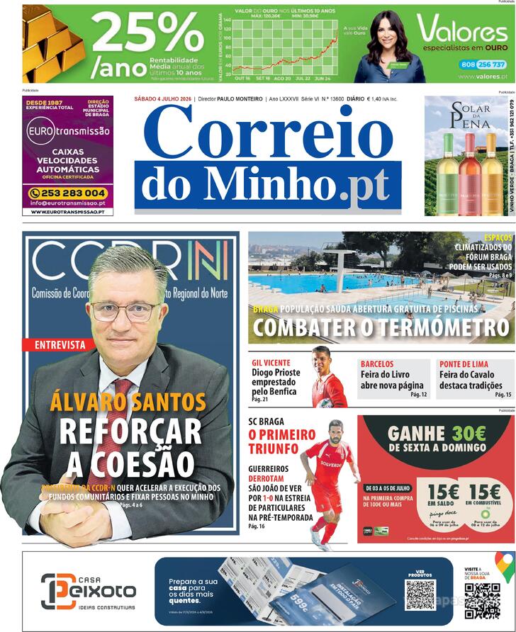 Capa Correio do Minho - 2026-07-04
