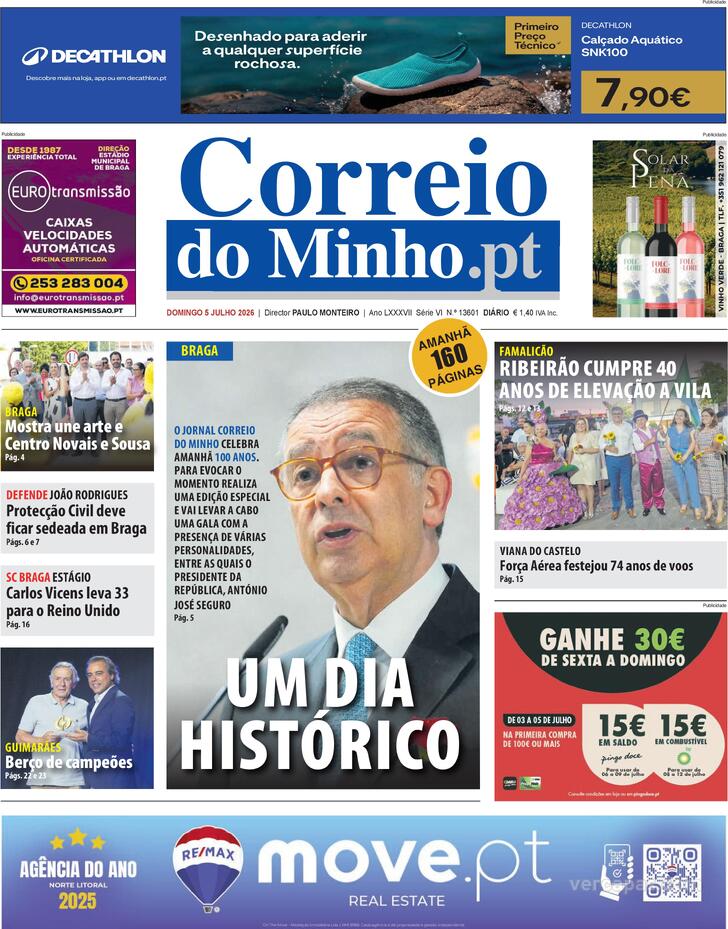 Capa Correio do Minho - 2026-07-05