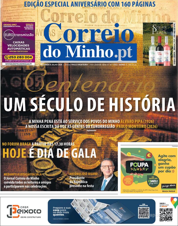 Capa Correio do Minho - 2026-07-06