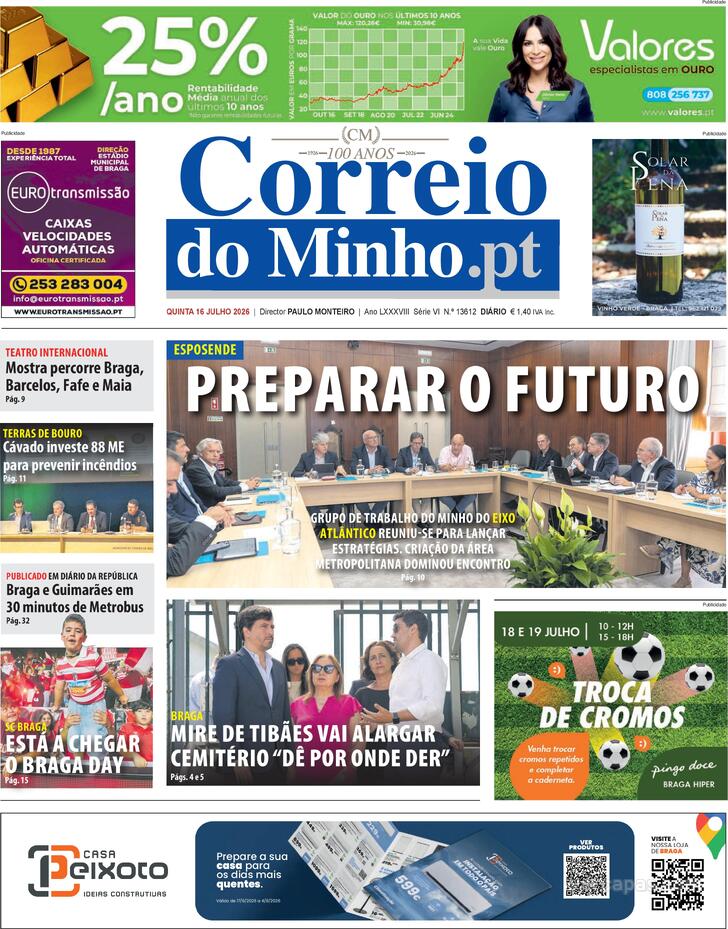 Capa Correio do Minho - 2026-07-16