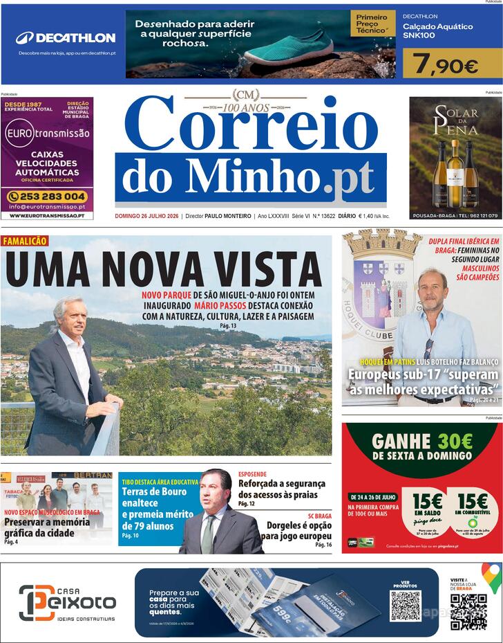 Capa Correio do Minho - 2026-07-26