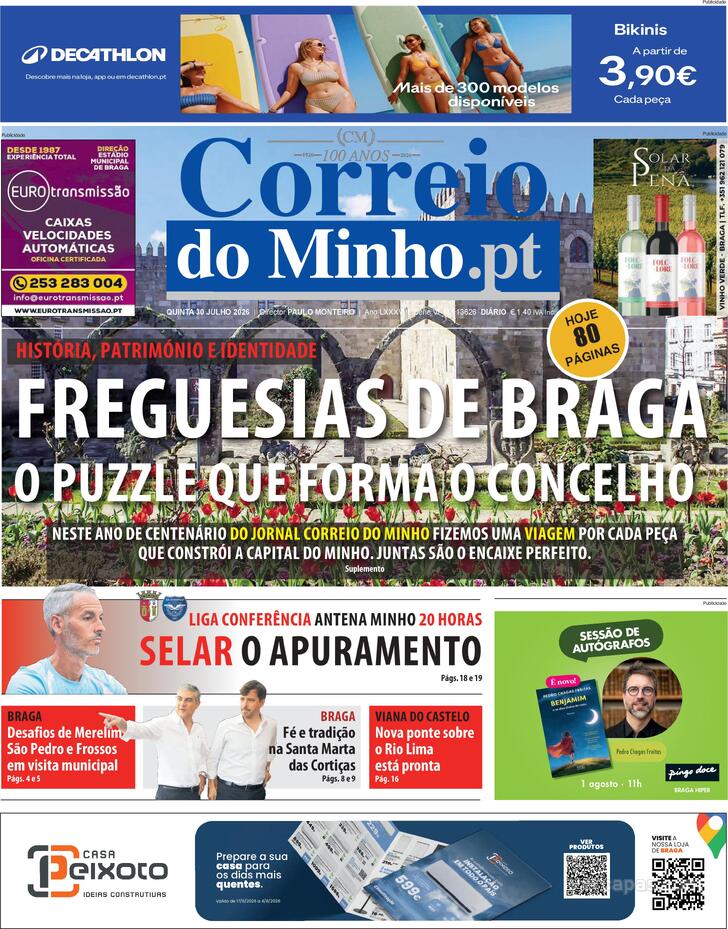 Capa Correio do Minho - 2026-07-30