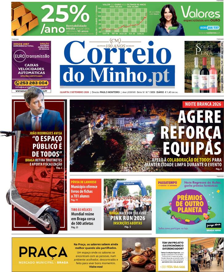 Capa Correio do Minho - 2026-09-02