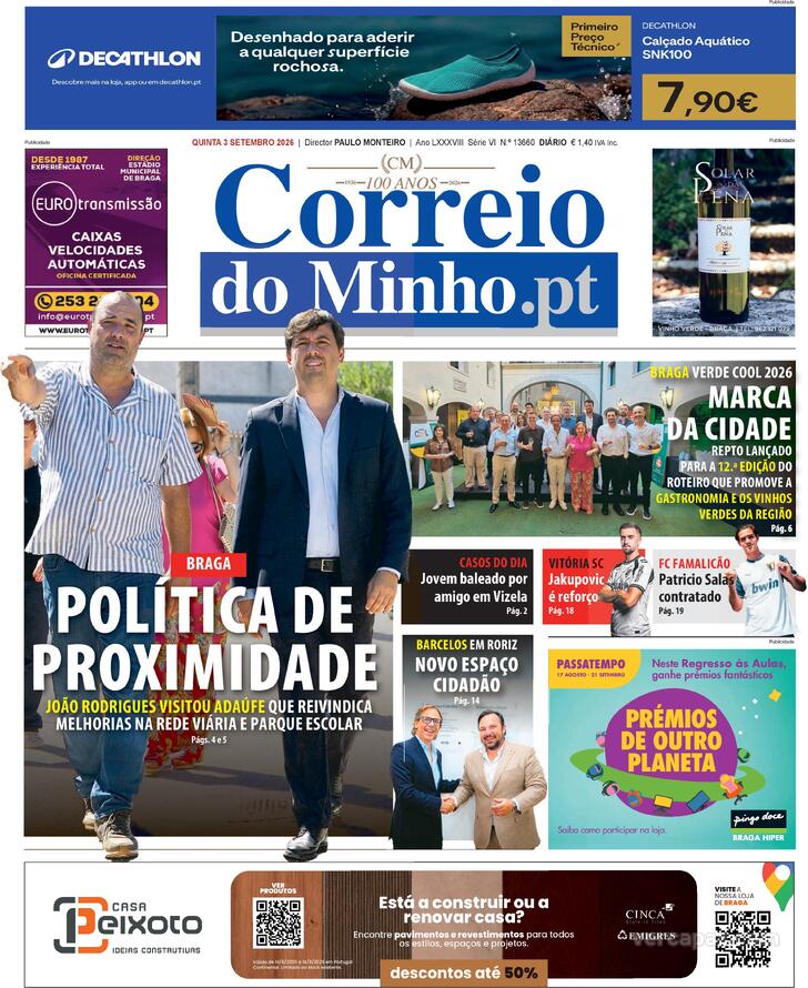 Capa Correio do Minho - 2026-09-03