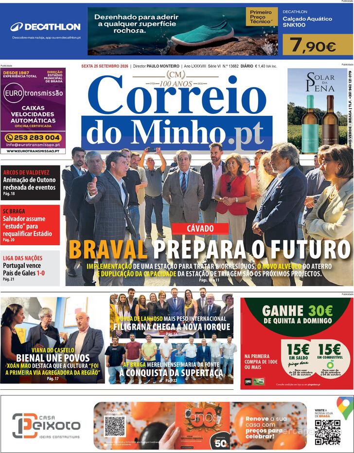 Capa Correio do Minho - 2026-09-25
