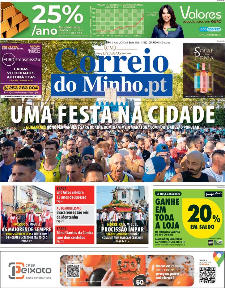 Capa Correio do Minho - 2026-10-06