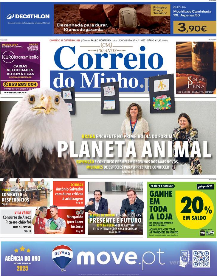 Capa Correio do Minho - 2026-10-11