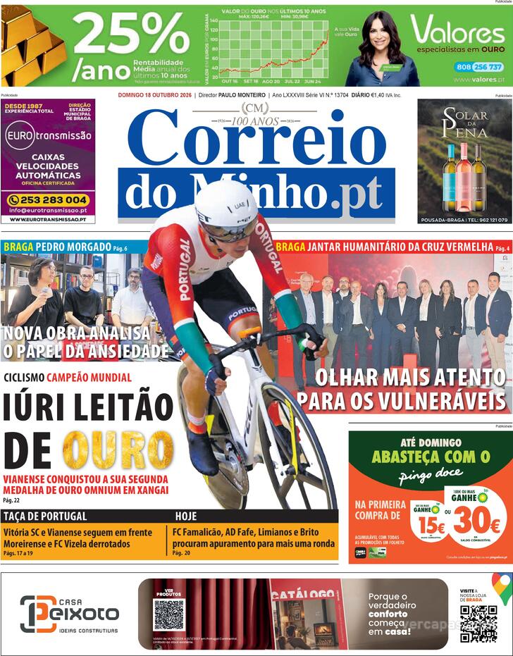 Capa Correio do Minho - 2026-10-18