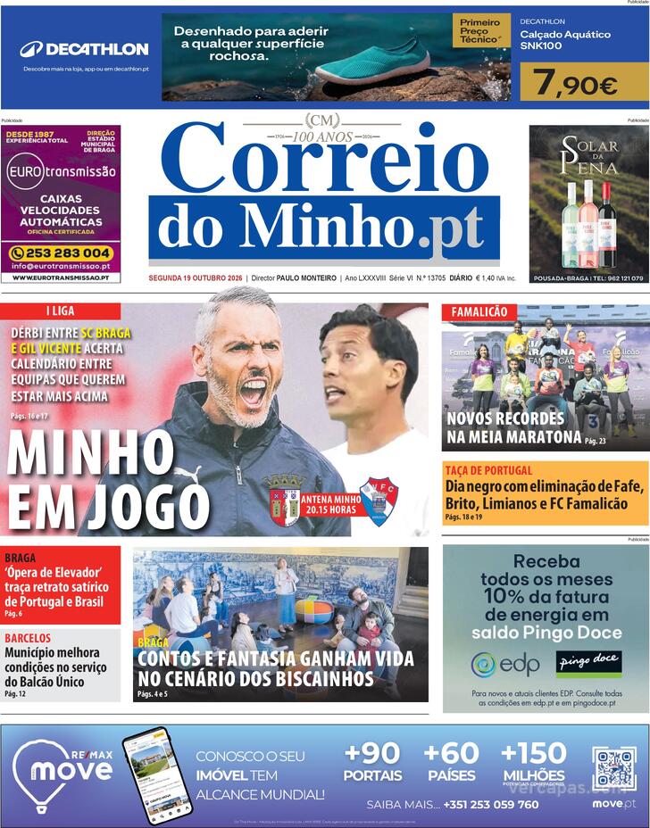 Capa Correio do Minho - 2026-10-19