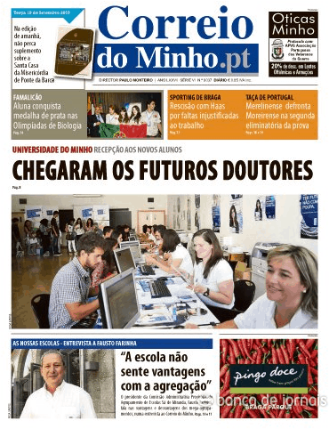 Capa Correio do Minho - 2013-09-10