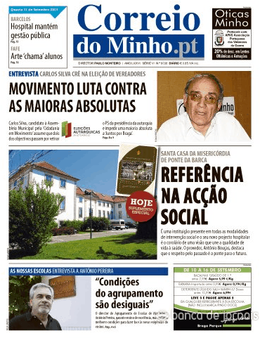 Capa Correio do Minho - 2013-09-11