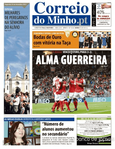 Capa Correio do Minho - 2013-09-16