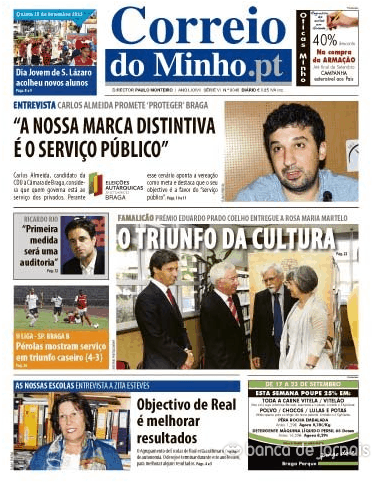 Capa Correio do Minho - 2013-09-19
