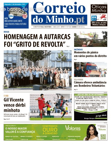 Capa Correio do Minho - 2013-09-02