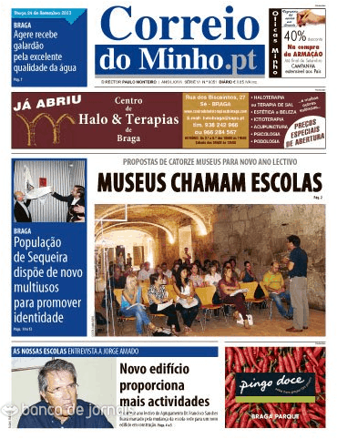Capa Correio do Minho - 2013-09-24