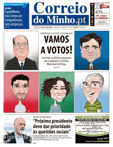 Capa Correio do Minho - 2013-09-27