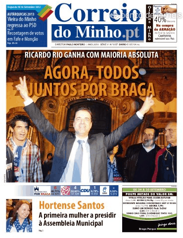 Capa Correio do Minho - 2013-09-30