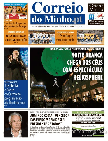 Capa Correio do Minho - 2013-09-04