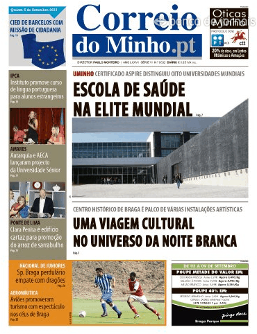 Capa Correio do Minho - 2013-09-05
