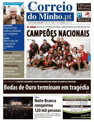 Capa Correio do Minho - 2013-09-09