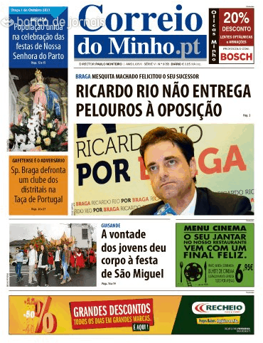 Capa Correio do Minho - 2013-10-01