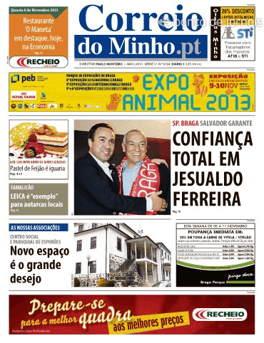 Capa Correio do Minho - 2013-11-01