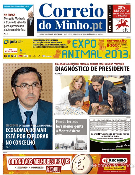 Capa Correio do Minho - 2013-11-02