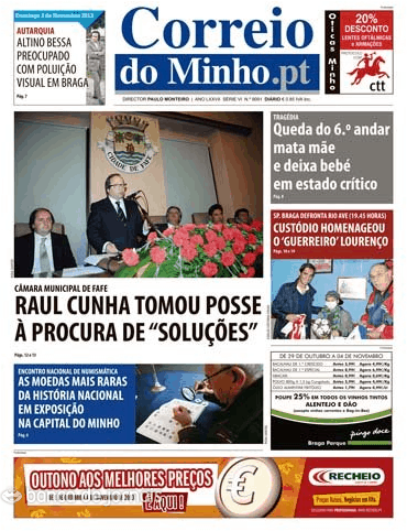 Capa Correio do Minho - 2013-11-03