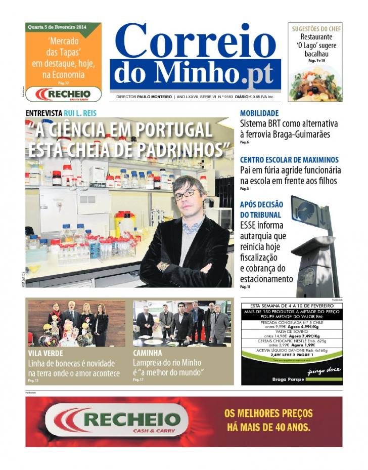 Capa Correio do Minho - 2014-02-05