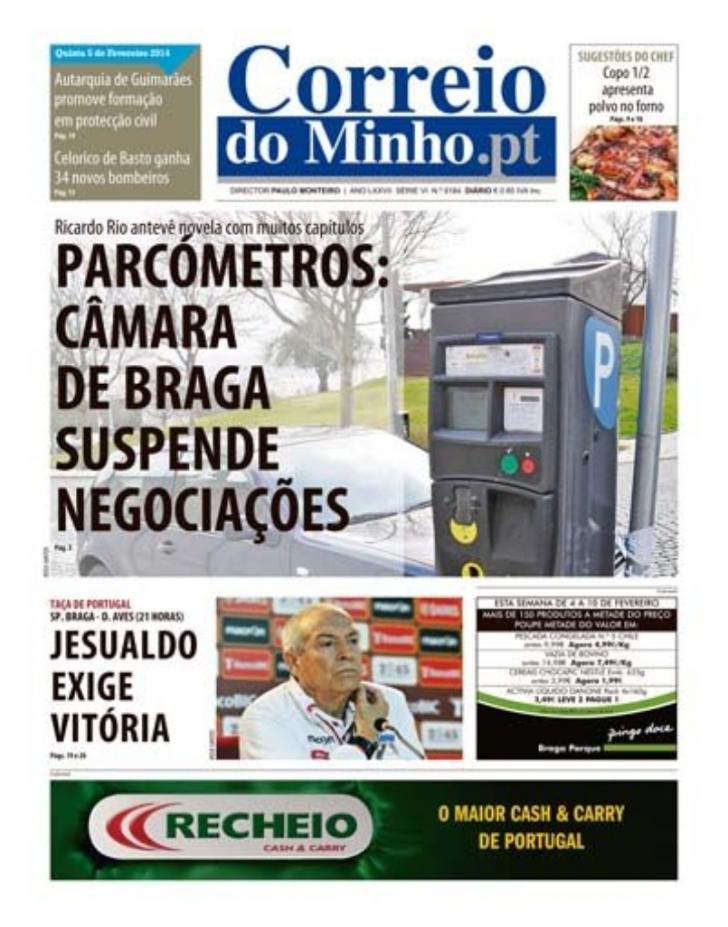 Capa Correio do Minho - 2014-02-06