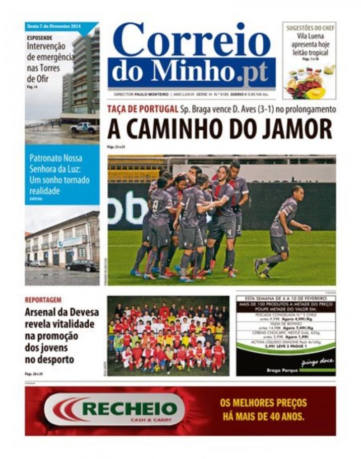 Capa Correio do Minho - 2014-02-07