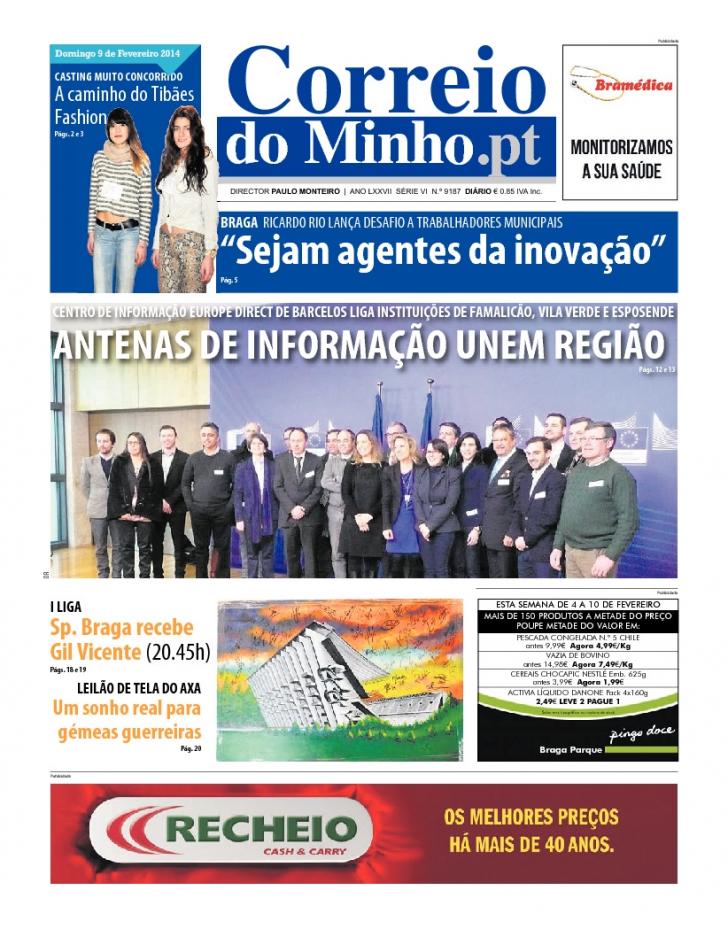 Capa Correio do Minho - 2014-02-09