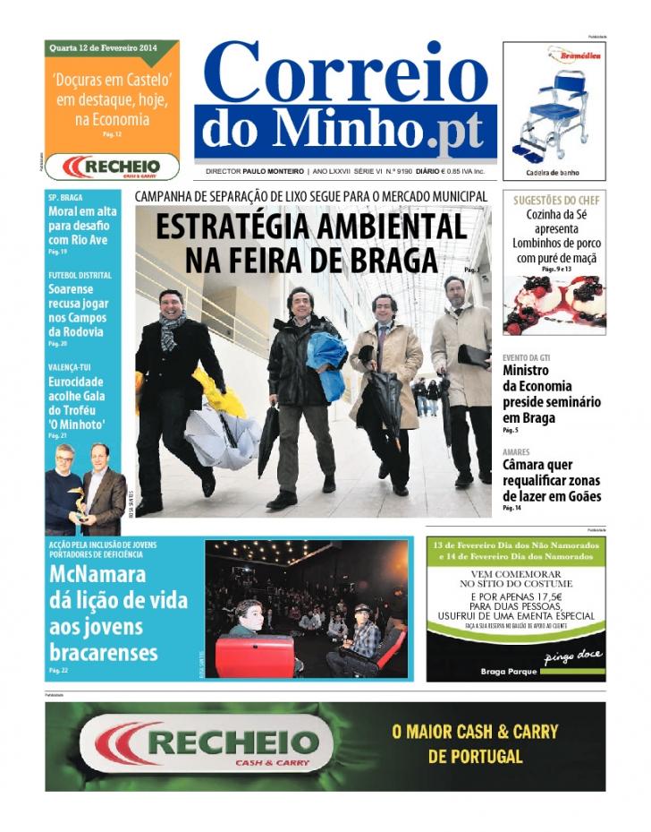 Capa Correio do Minho - 2014-02-12