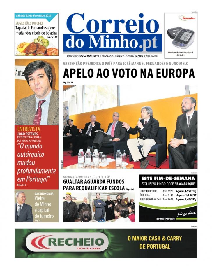 Capa Correio do Minho - 2014-02-22