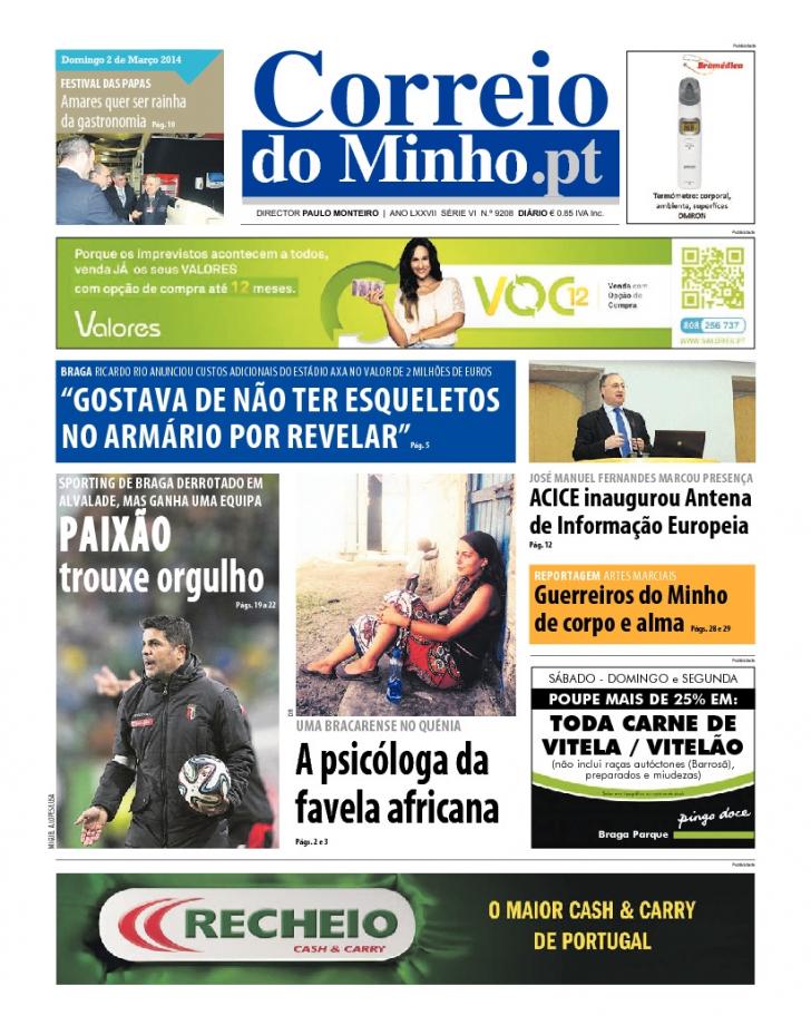 Capa Correio do Minho - 2014-03-02