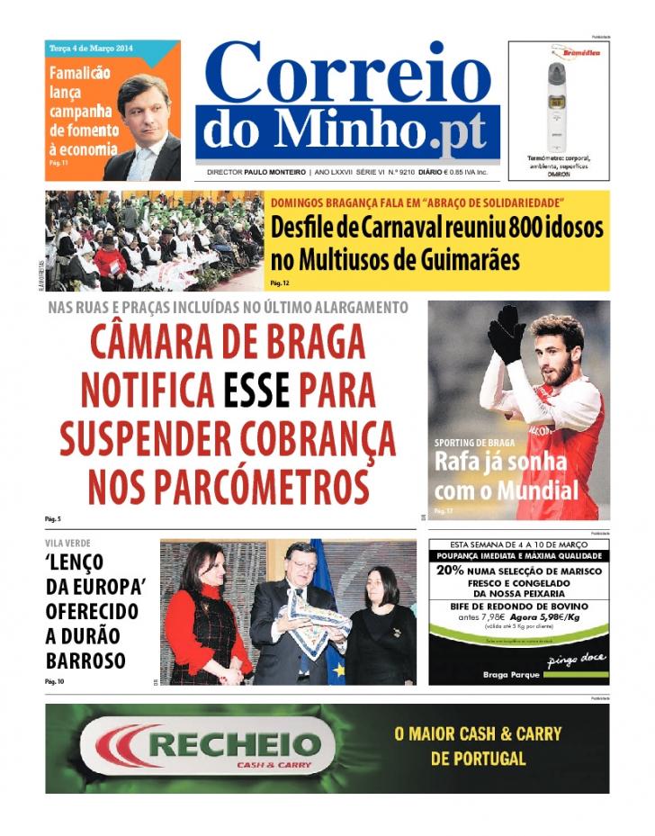 Capa Correio do Minho - 2014-03-04