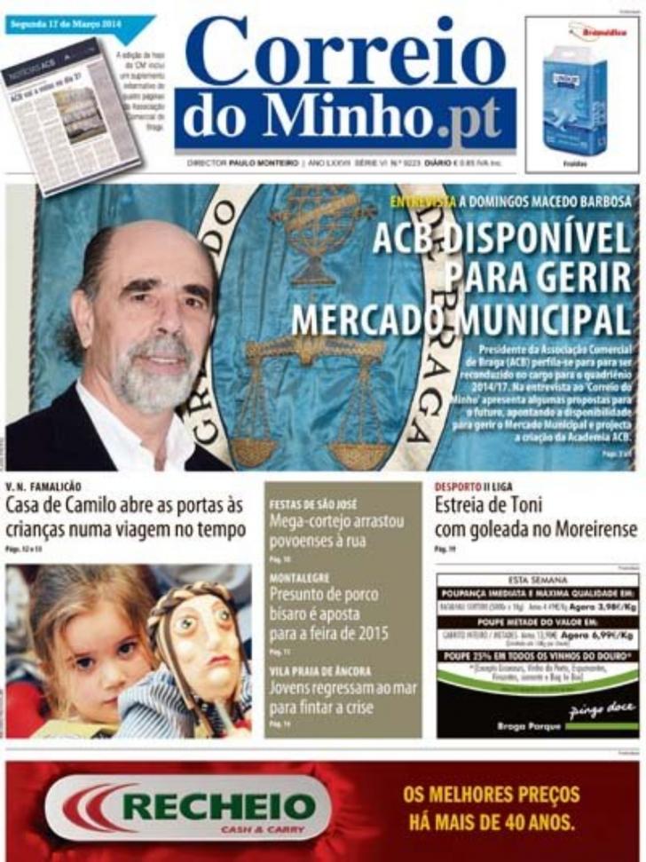 Capa Correio do Minho - 2014-03-17
