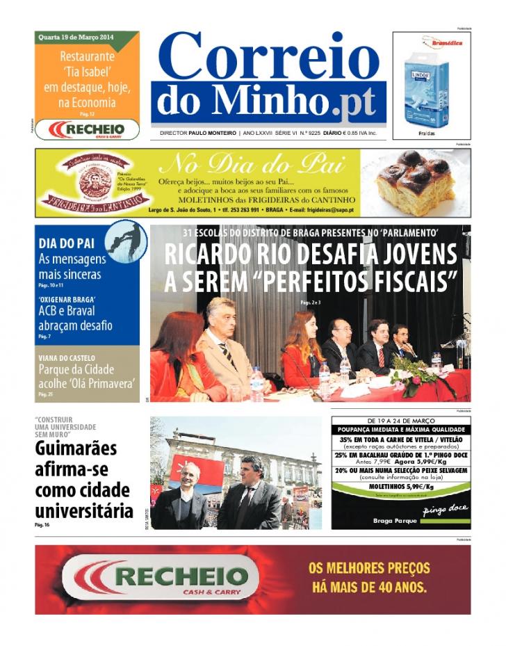 Capa Correio do Minho - 2014-03-19
