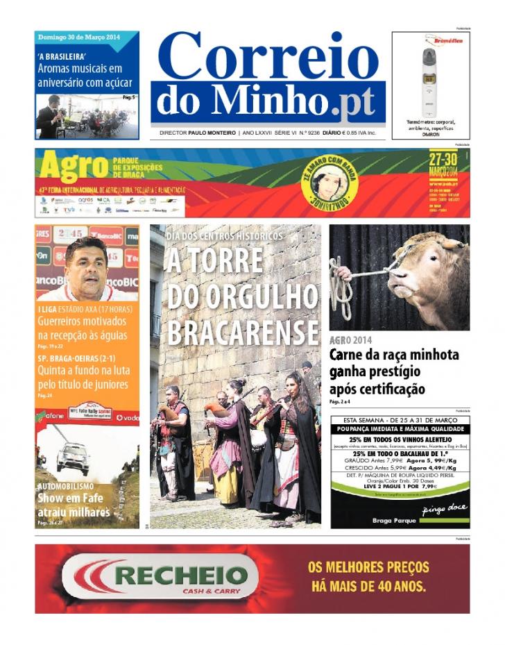 Capa Correio do Minho - 2014-03-30
