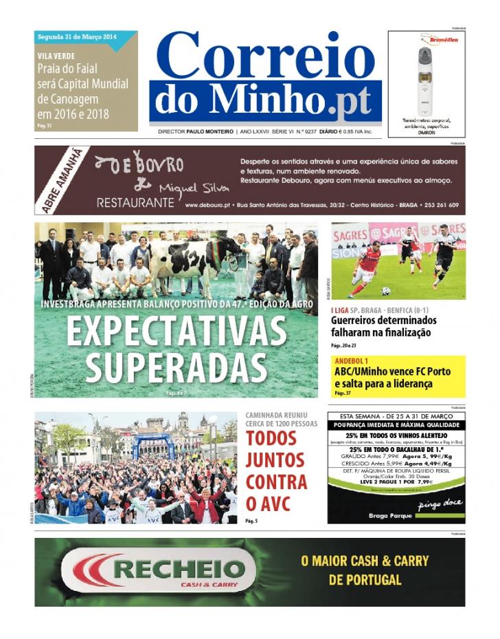 Capa Correio do Minho - 2014-03-31