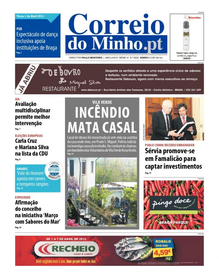 Capa Correio do Minho - 2014-04-01