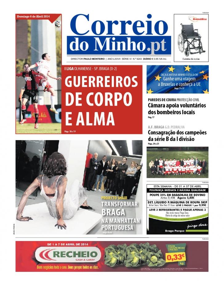 Capa Correio do Minho - 2014-04-06