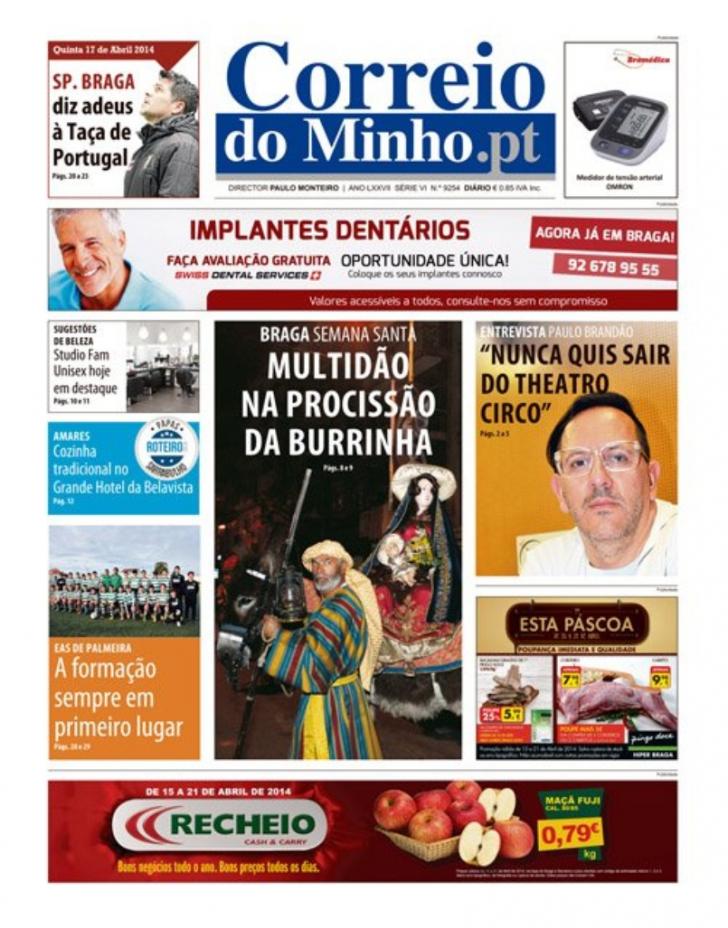 Capa Correio do Minho - 2014-04-17