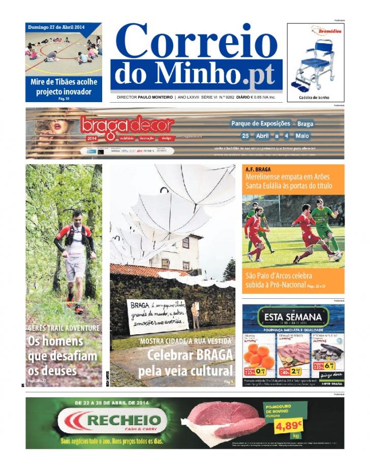 Capa Correio do Minho - 2014-04-27