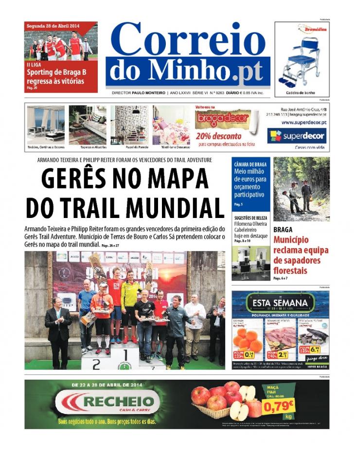 Capa Correio do Minho - 2014-04-28