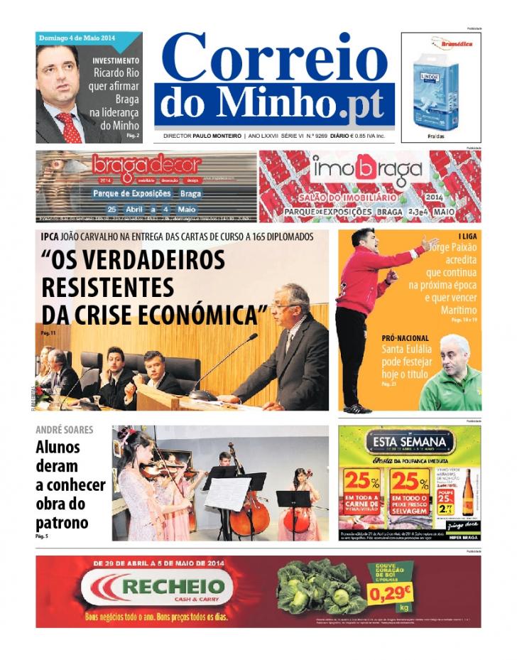Capa Correio do Minho - 2014-05-04