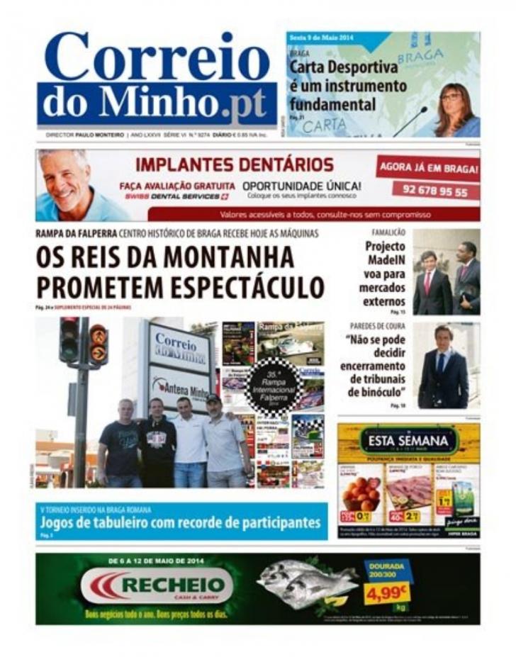 Capa Correio do Minho - 2014-05-09