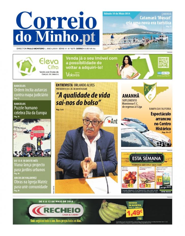 Capa Correio do Minho - 2014-05-10