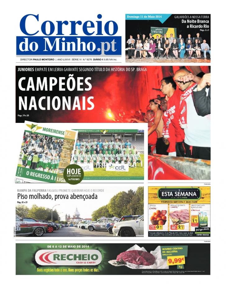 Capa Correio do Minho - 2014-05-11